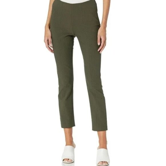 Vince Pants - Vince Stitch Front Legging Womens Size M Green Ankle Zip Side Stretch Cl…